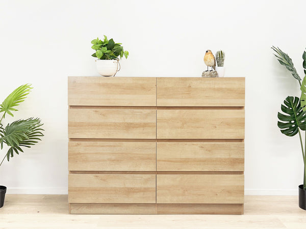 Harris 8 Drawers Low Boy - Oak