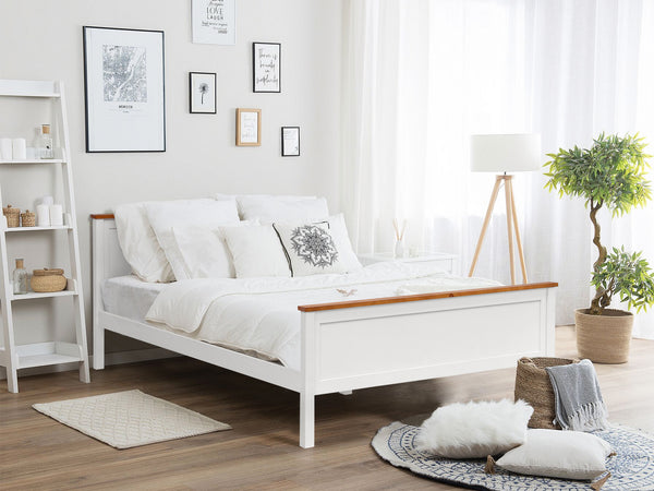 Kamet Double Wooden Bed Frame - White