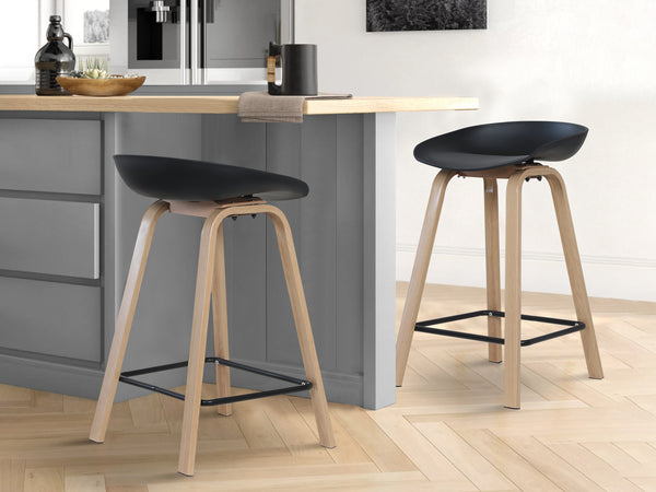 Kai Bar Stool Metal Barstool 65cm - Black