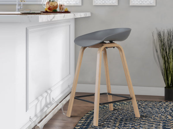 Kai Bar Stool Metal Barstool 65cm - Grey