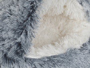 Soft Plush Cat Cave Bed - Grey