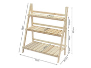 Balaton Ladder Planter Stand 80cm - Oak