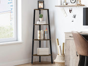 TAI 4 Tier Wooden Corner Bookshelf - BLACK
