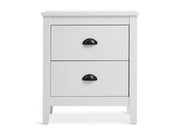 Congo Bedside Table with 2 Drawers - White