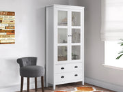 Congo Display Cabinet with 2 Drawers - White