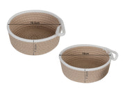 Cotton Rope Basket -Set of 2 - Khaki