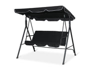 Outdoor 3 Seater Swing Chair - Black