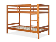 Maroon Single Wooden Bunk Bed Frame - Oak