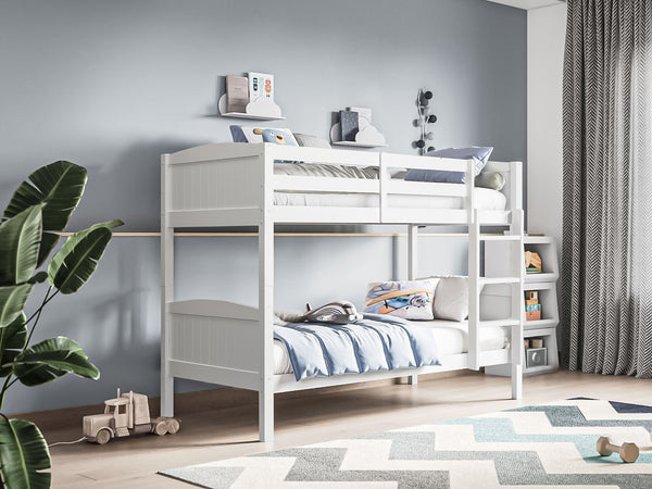 Annan Single Wooden Bunk Bed Frame - White