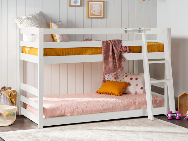 Kinga Single Wooden Bunk Bed Frame - White