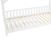 MINTO Single Wooden House Bed Frame - WHITE