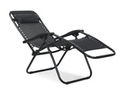 Outdoor Camping Chair Sun Lounger -Set of Two - Black