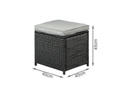 Arcadia 8 Piece Outdoor Rattan Corner Dining Set - Grey