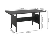 Arcadia 8 Piece Outdoor Rattan Corner Dining Set - Grey