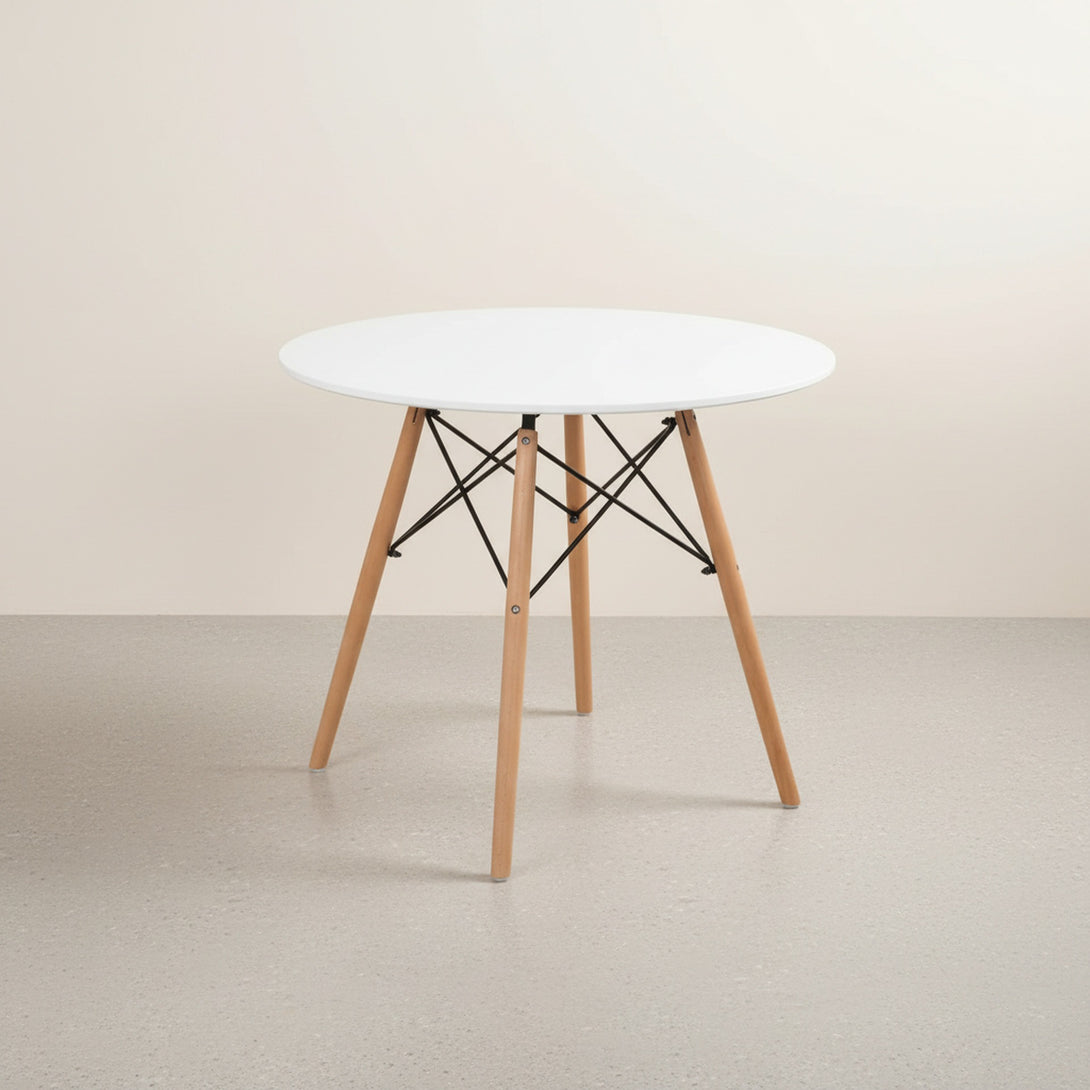 CENA 5 Piece Round Dining Set - White