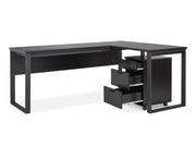 Nakia Computer Corner Desk with Filing Cabinet - Black
