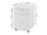 NAKIA 3 Drawer Filing Cabinet - WHITE