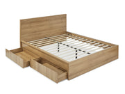 Harris King Bed Frame with Storage - Oak
