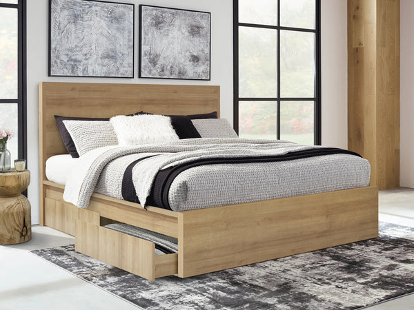 Harris Super King Bed Frame with Storage - Oak