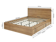 HARRIS Super King Bed Frame with Storage - OAK