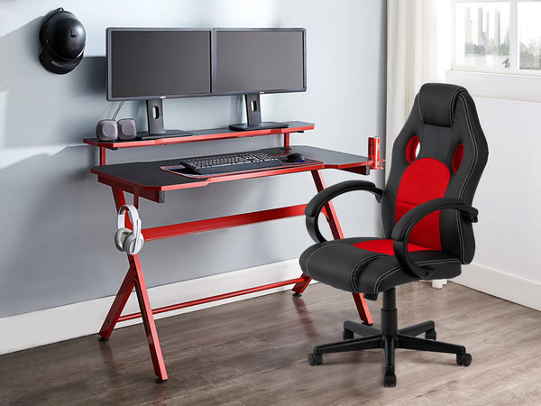 Hunter Gaming Chair - Black + Red