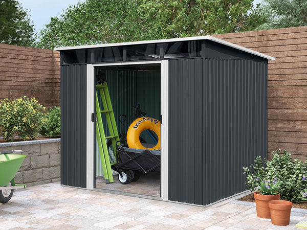 TOUGHOUT Garden Shed 1.93M x 2.38M x 2.02M - BLACK