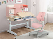 HALLIE Kids Study Desk and Chair Set - PINK