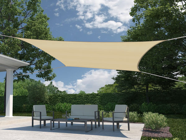 Toughout Kool Square Shade Sail 4m x 4m - Sand