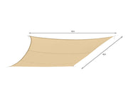 Toughout Serein Waterproof Square Shade Sail 4m x 4m - Sand