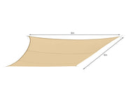 Toughout Serein Waterproof Rectangle Shade Sail 6m x 8m - Sand