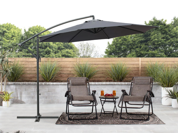 Toughout Kauri Outdoor Cantilever Umbrella 3m - Grey