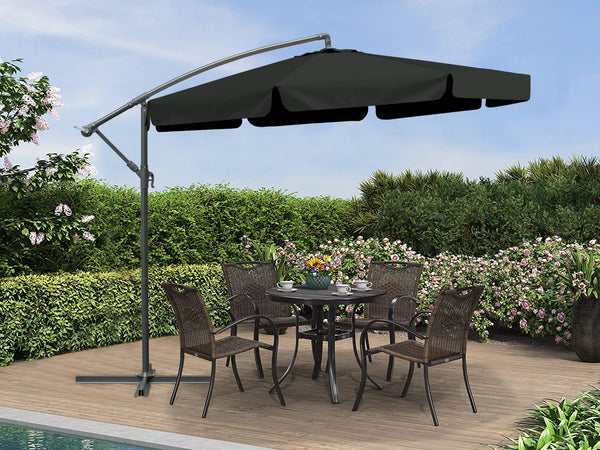 Toughout Puriri Outdoor Cantilever Umbrella 3m - Black