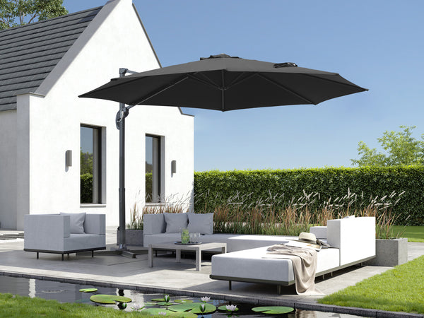 Toughout Totara Outdoor Cantilever Umbrella 3m - Black