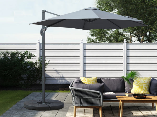 Toughout Totara Outdoor Cantilever Umbrella 3m - Grey
