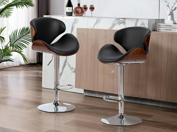 Foti Swivel Bar Stool - Black