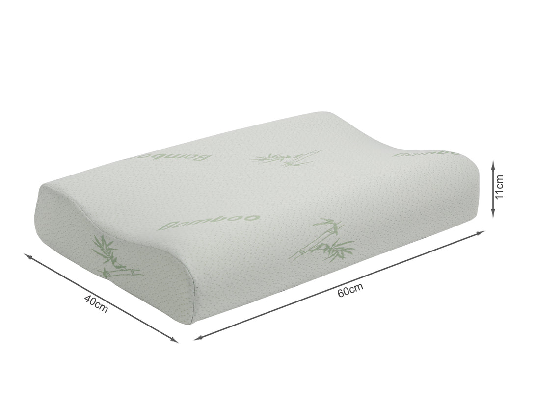 Memory Foam Pillow with Bamboo Cover - Set of 2 - XL
