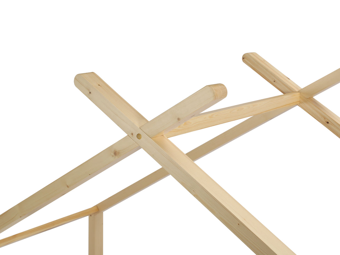 Minto Single Wooden House Bed Frame - Oak