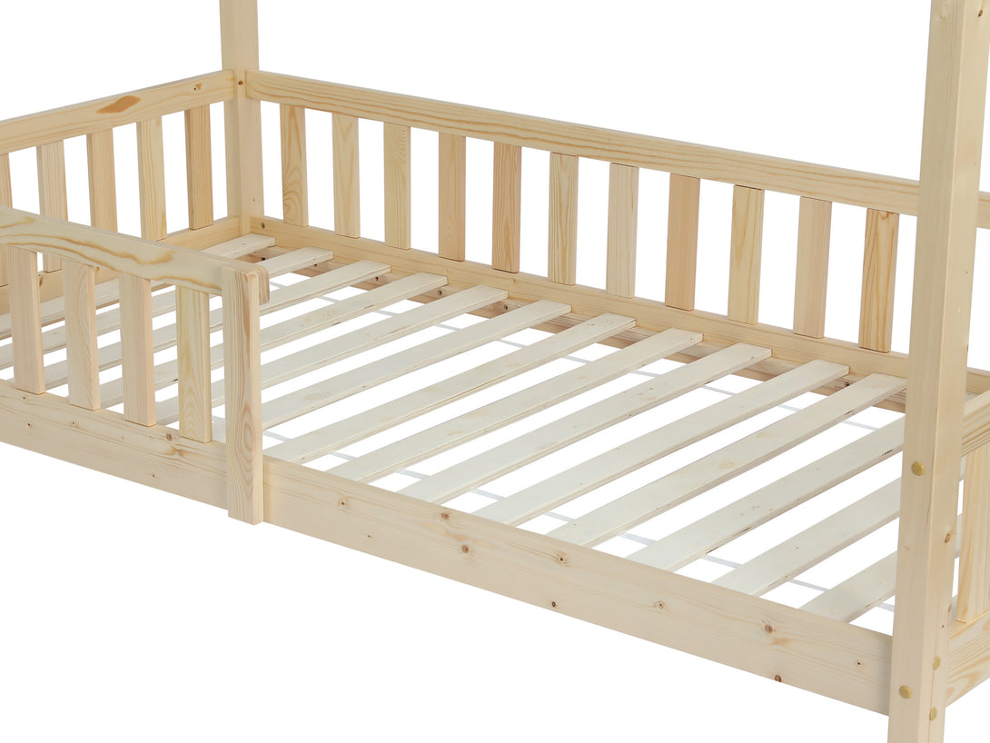 Minto Single Wooden House Bed Frame - Oak