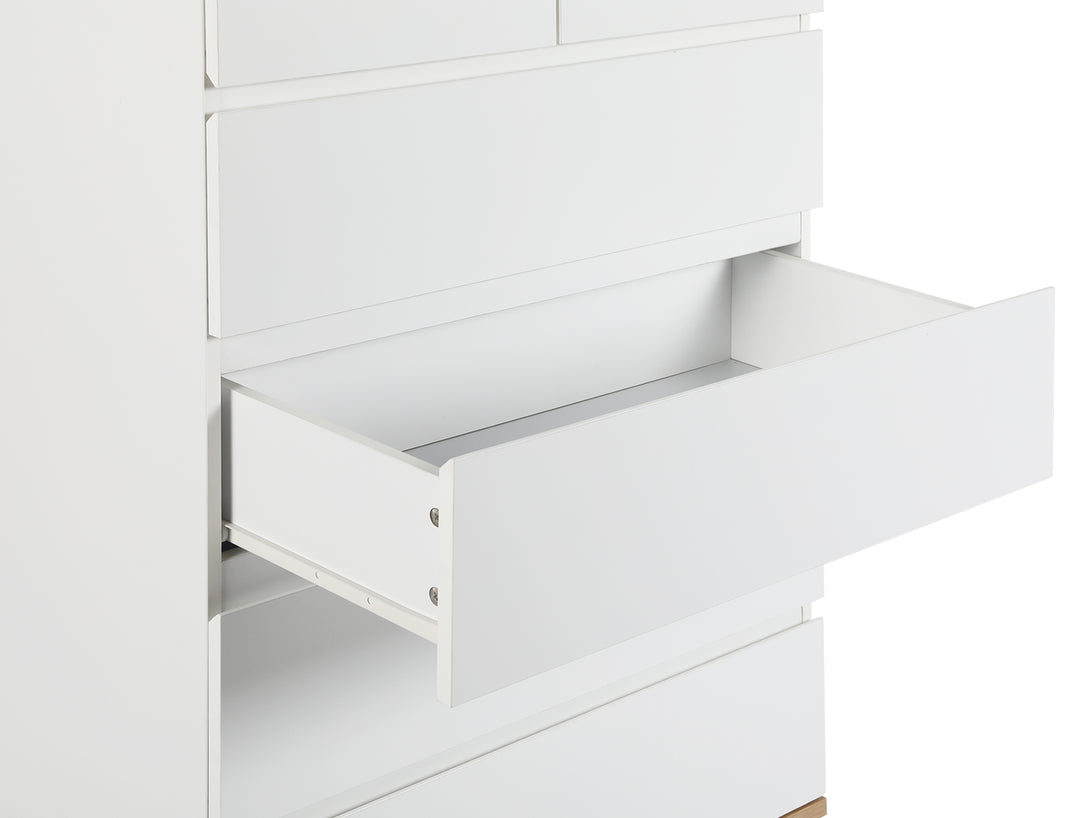 Hudson 6 Drawers Tallboy - White