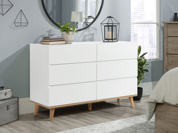 Hudson 6 Drawers Lowboy - White