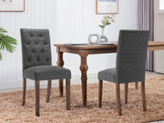 Lucia Upholstered Dining Chair - Set of 2 - Dark Grey