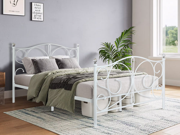 Manaia Double Metal Bed Frame - White