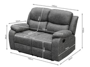 Wilson Manual 2 Seater Recliner Sofa - Grey