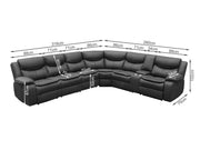 Mandan Electric Recliner Corner Sofa - Black