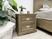 Hadley Solid Acacia Wood Bedside Table - Emerland Grey