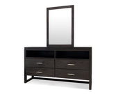 Cabos Solid Wood 4 Drawer Dresser with Mirror - Mocha