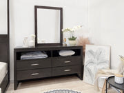 Cabos Solid Wood 4 Drawer Dresser with Mirror - Mocha