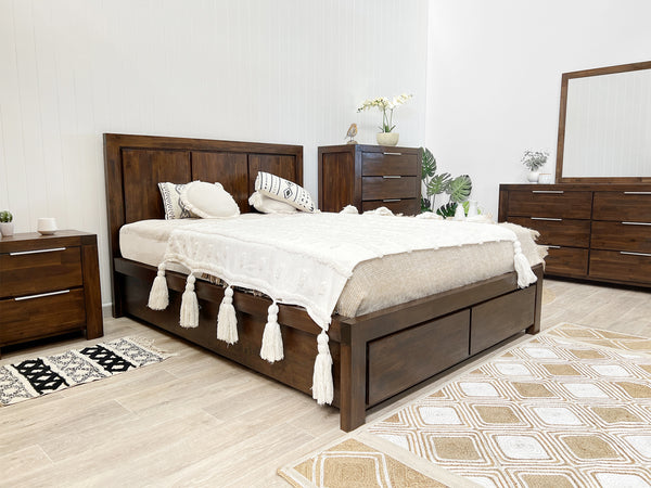 Jarvis Solid Wood Queen Bed Frame - Caramel