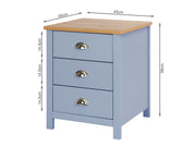 Atlas Wooden Bedside Table - Blue Grey