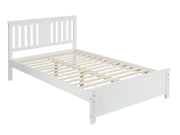 Castor King Single Wooden Bed Frame - White